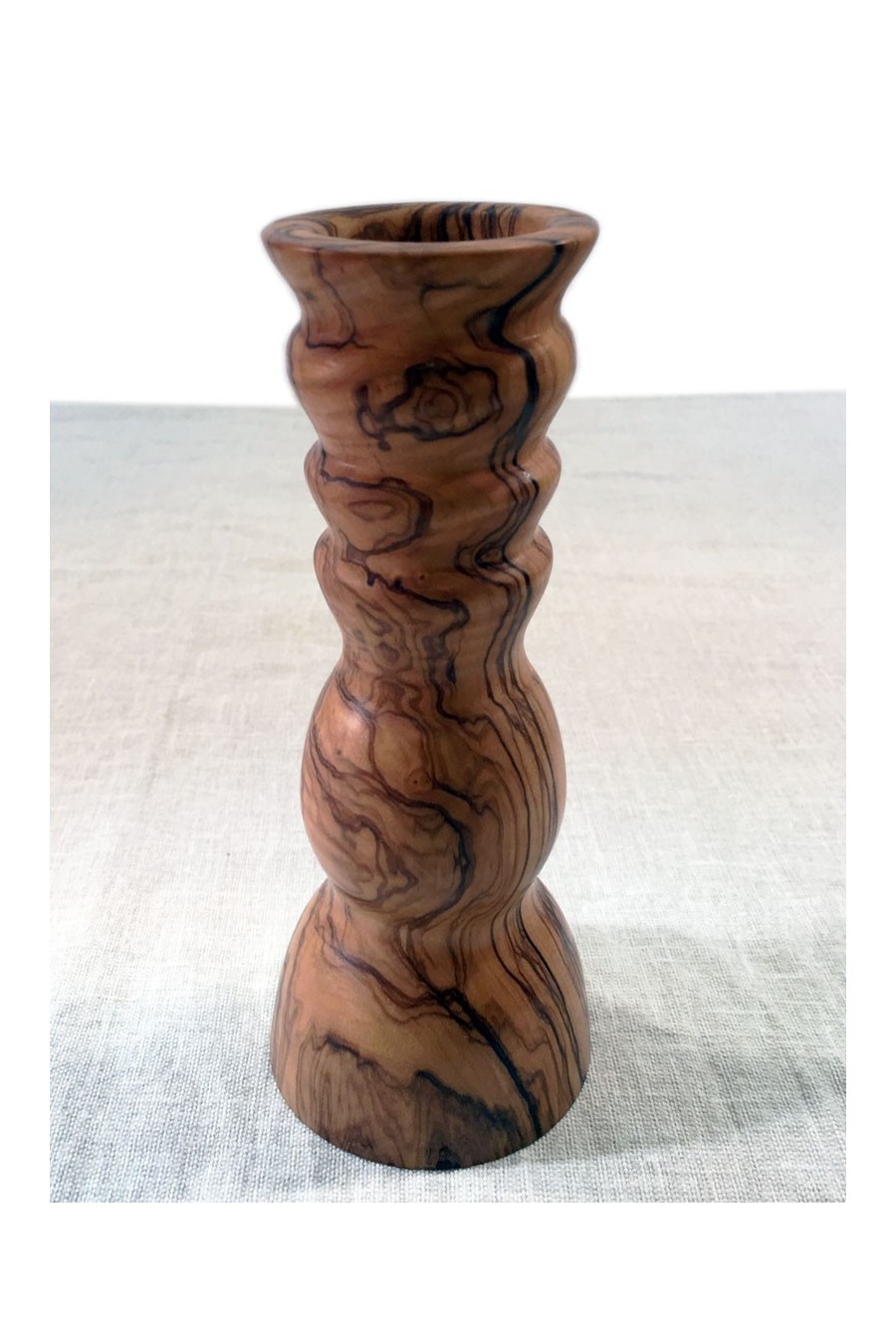 Spiral vase, olive wood
