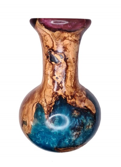 copy of Purple amphora vase, olive wood and resin