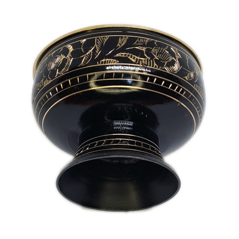 Bruciatore in ottone nero decorato