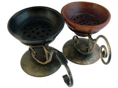 Incense burner iron with stone bowl